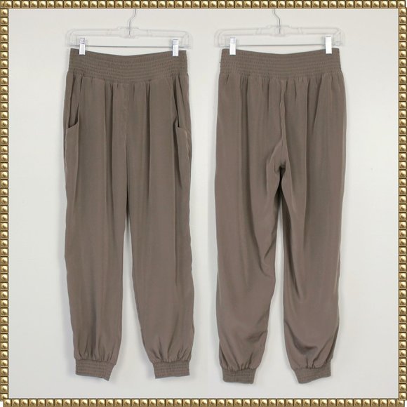 RD Style Pants - RD Style Taupe High Waist Pocketed Jogger Pants Size Medium
